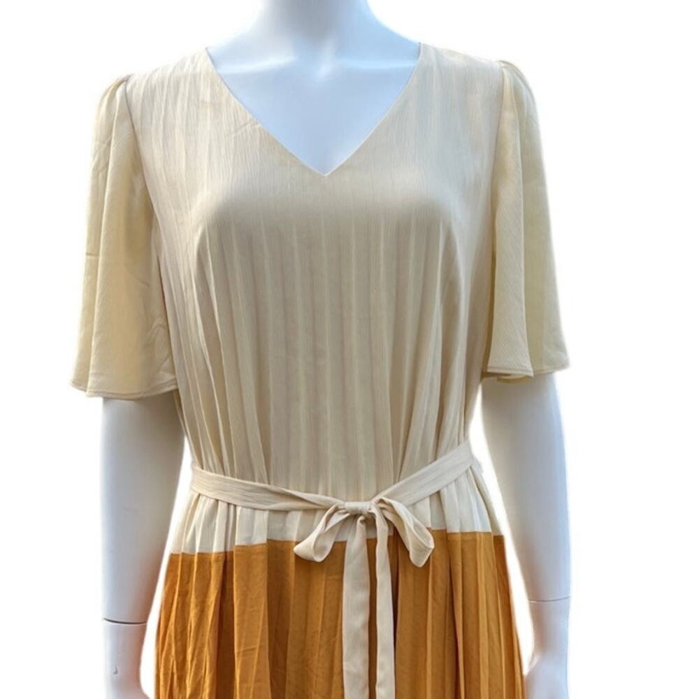 SKIES ARE BLUE WOMENS PLEATED COLORBLOCK DRESS SIZE LARGE - Picture 5 of 14